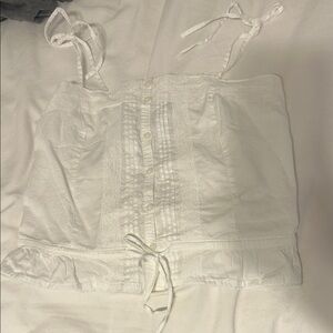 Brandy Melville White Button-Up Camisole